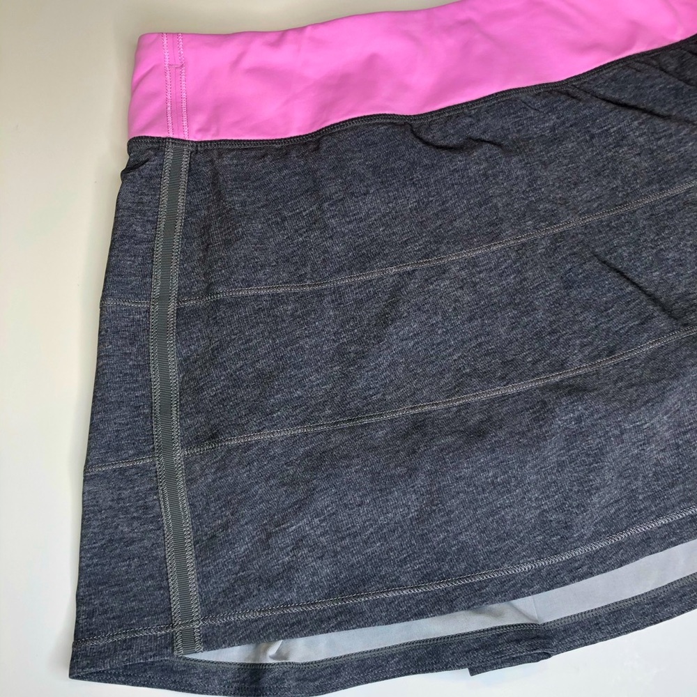 Lululemon 8 Tall Pace Rival Skirt HeatherGrey Pink 13 3/4” length